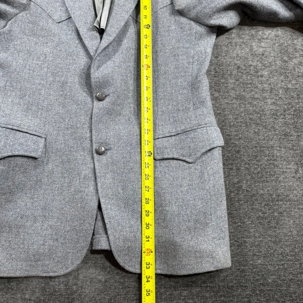 Vintage Grand Entry Men Western Blazer Grey Wool Cowboy Sport Coat Elbow Patches